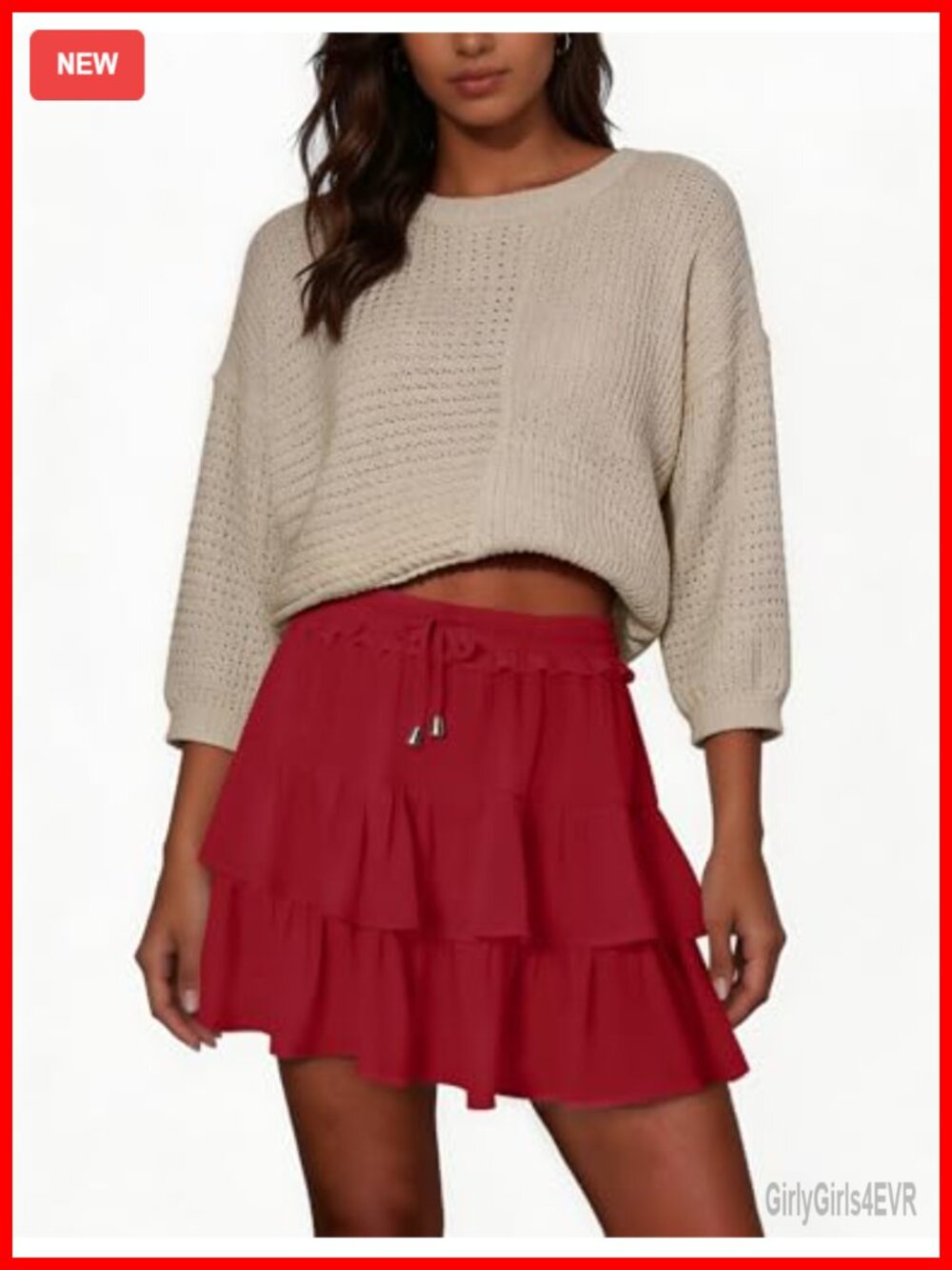 LOMON Flowy Skorts for Women Boho Ruffled High Waist Mini Tiered Skirt - Picture 4 of 6